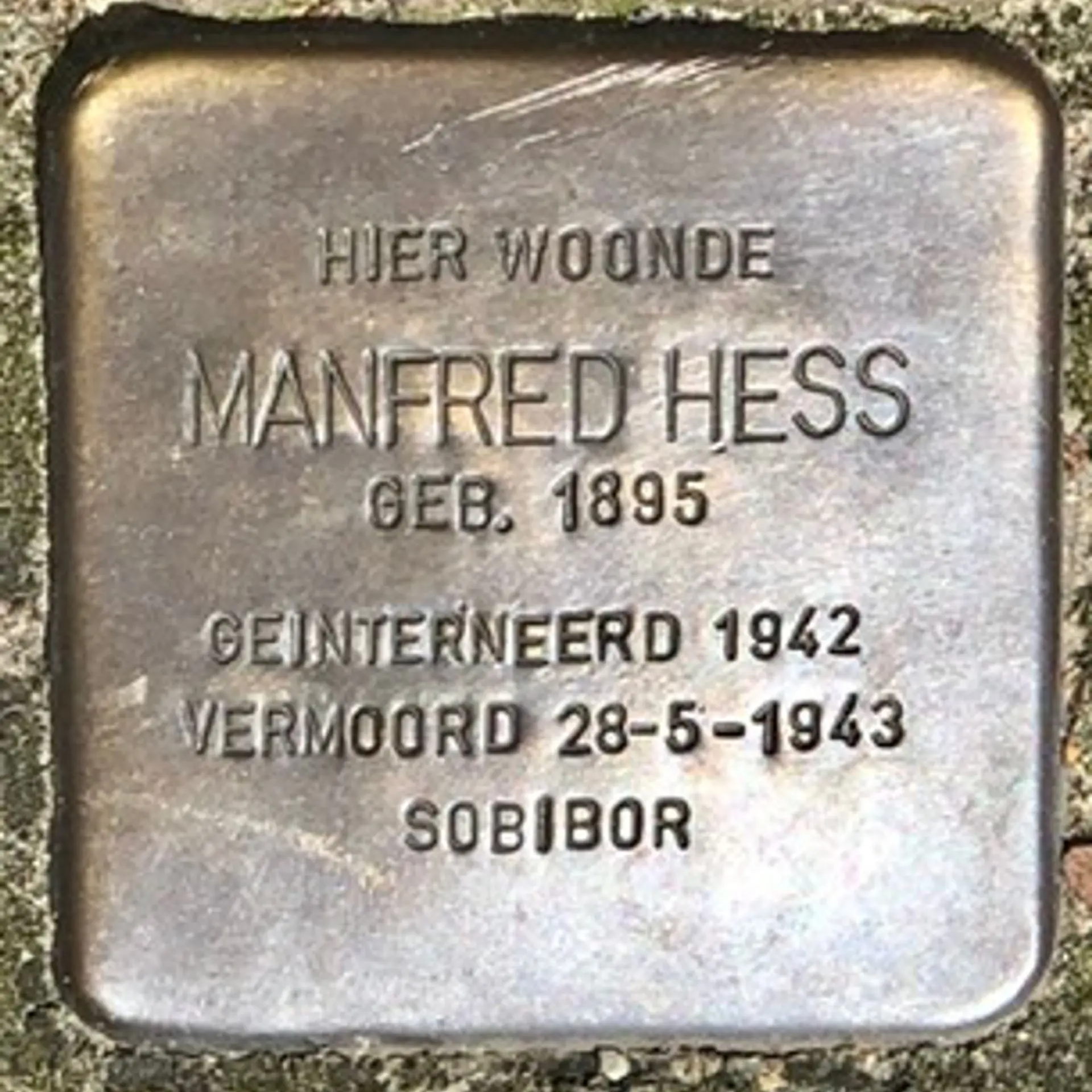 Struikelsteen voor Manfred Hess
