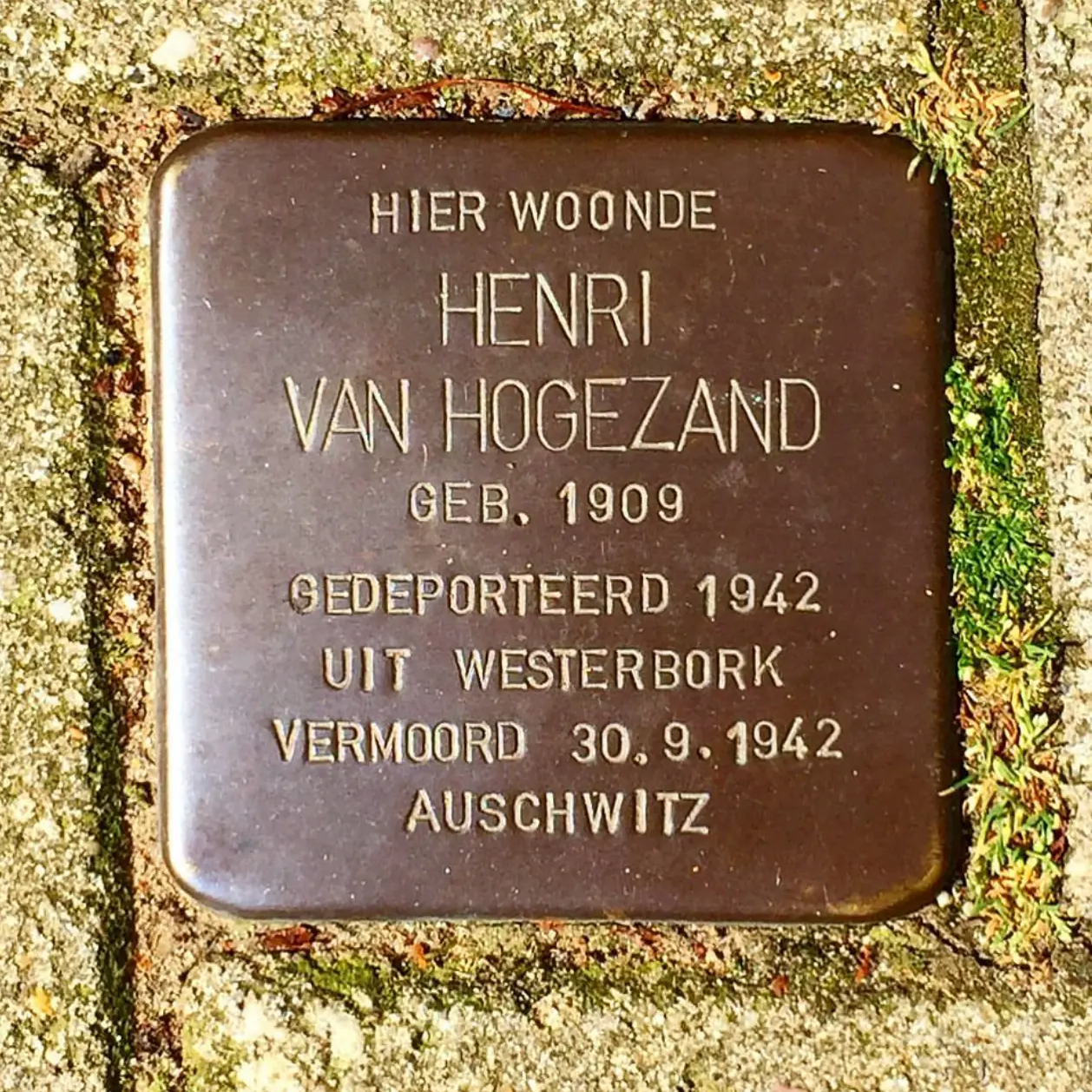 Struikelsteen voor Henri van Hogezand