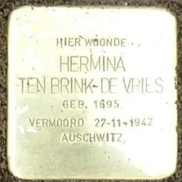 Struikelsteen voor Hermina ten Brink-de Vries