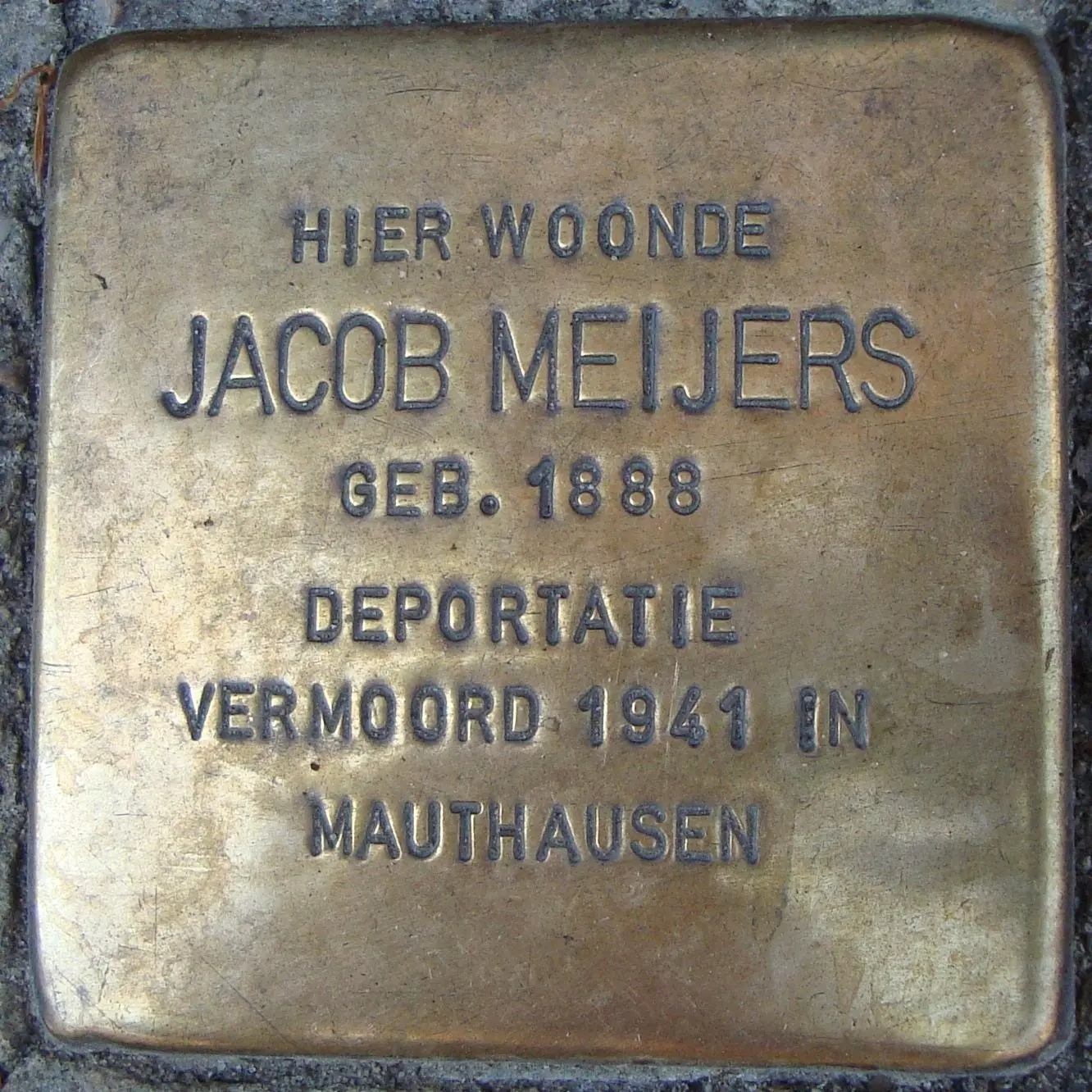 Struikelsteen voor Jacob Meijers