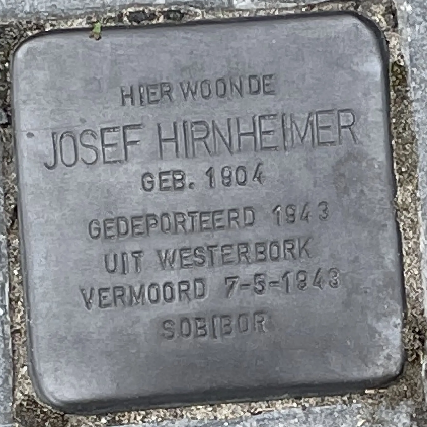 Struikelsteen voor Josef Hirnheimer