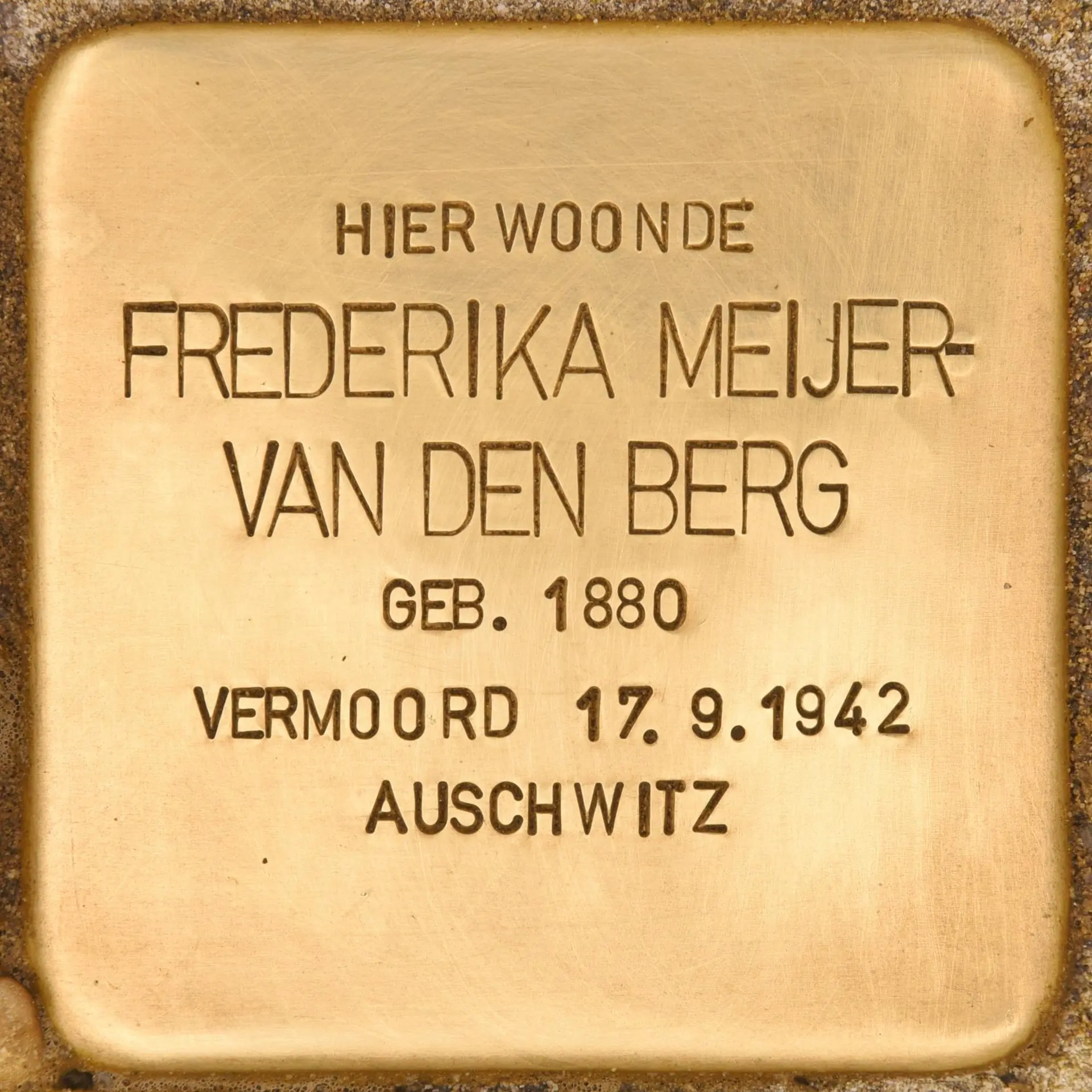 Struikelsteen voor Frederika Meijer-van den Berg