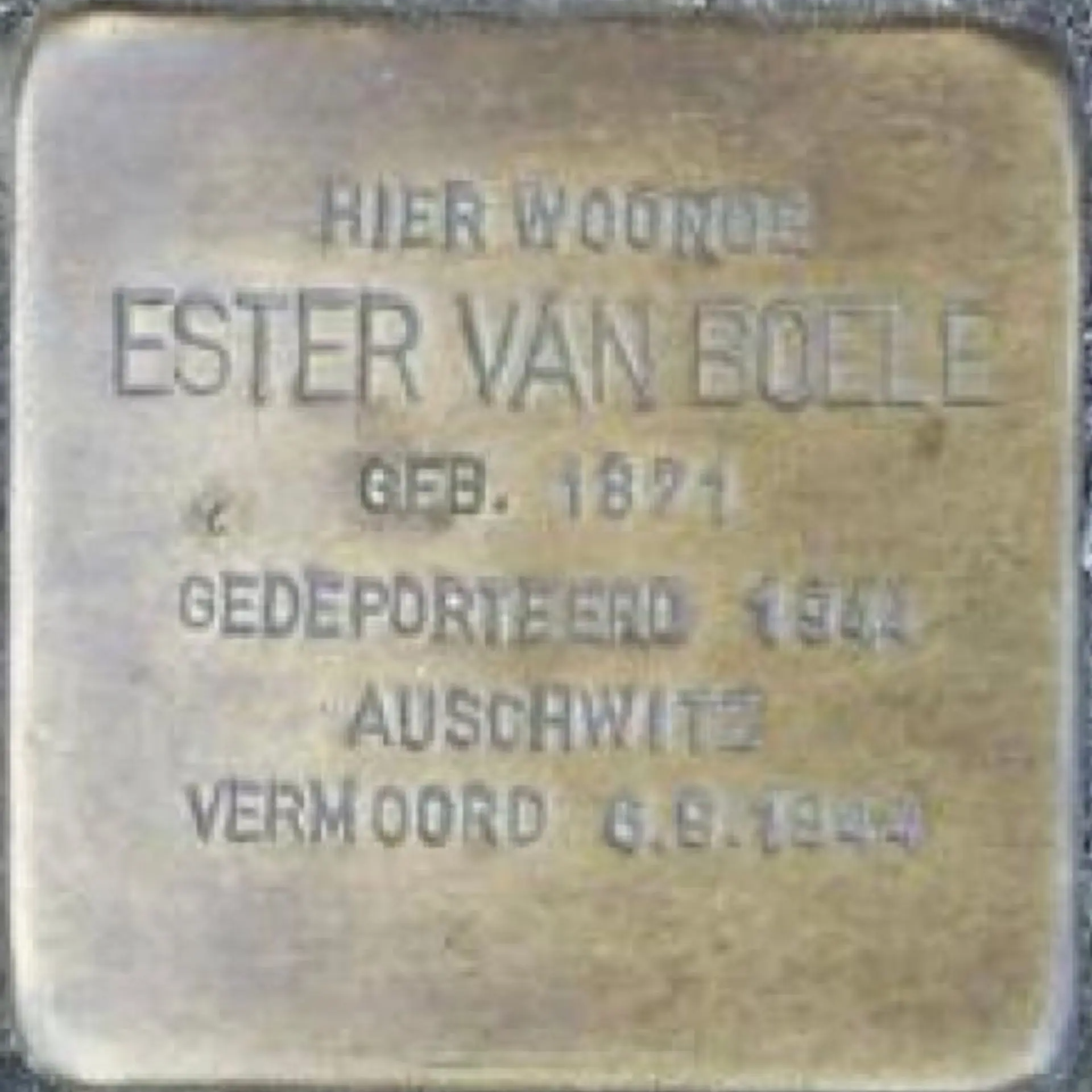 Struikelsteen voor Esther van Boele
