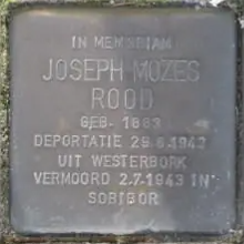 Struikelsteen voor Joseph Mozes Rood