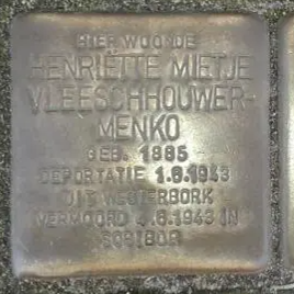 Struikelsteen voor Henriette Mietje Vleeschhouwer-Menko