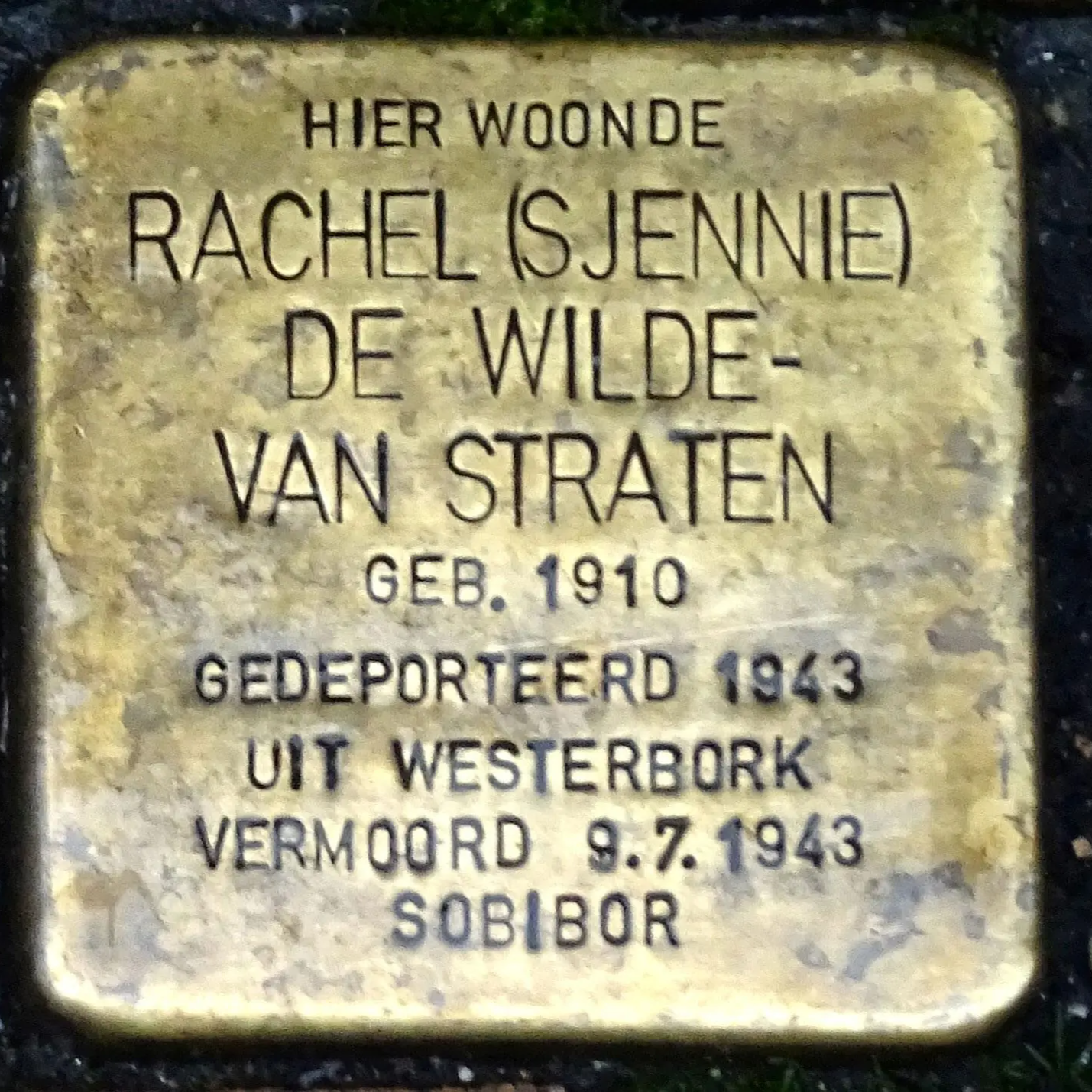 Struikelsteen voor Rachel de Wilde-van Straten