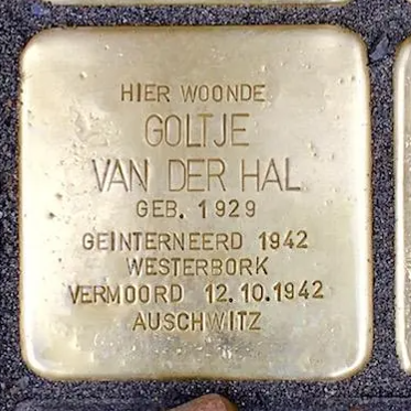 Struikelsteen voor Goltje van der Hal