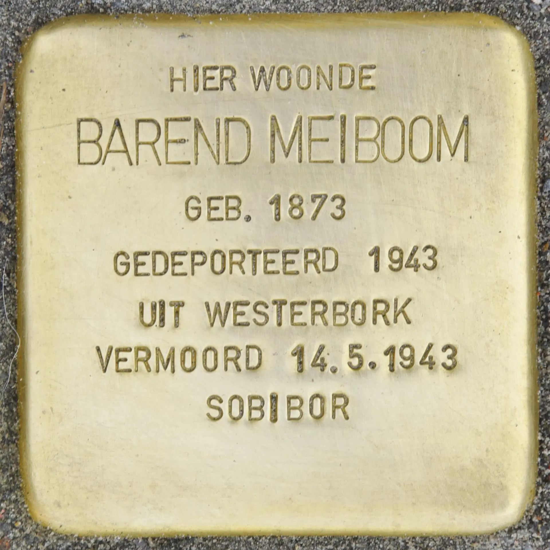 Struikelsteen voor Barend Meiboom