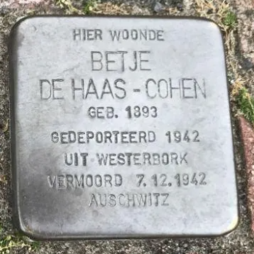 Struikelsteen voor Betje de Haas-Cohen