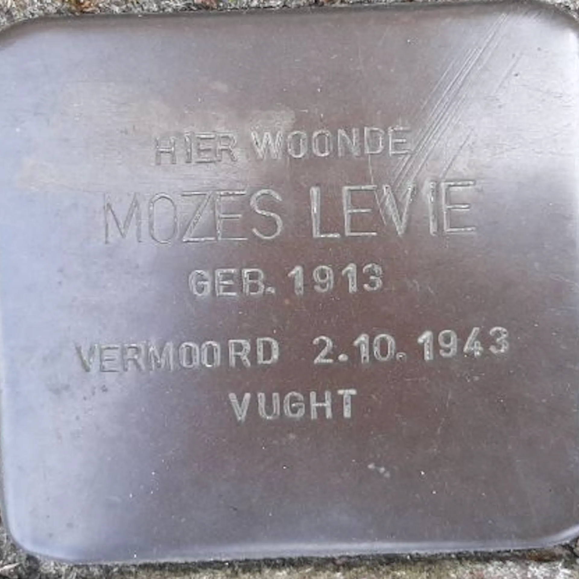 Struikelsteen voor Mozes Levie