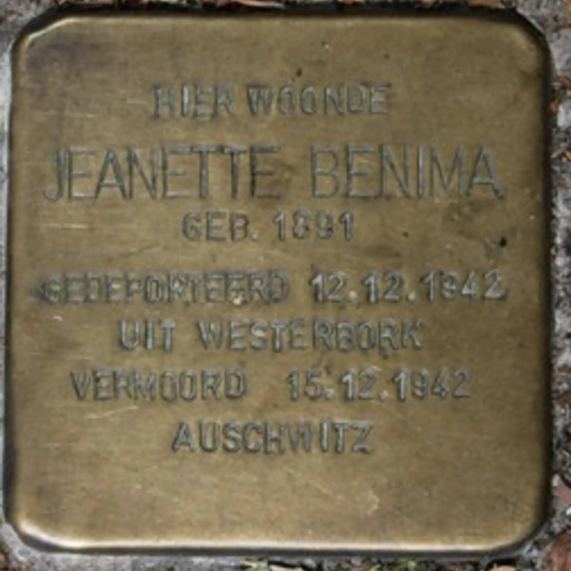 Struikelsteen voor Jeanette Benima