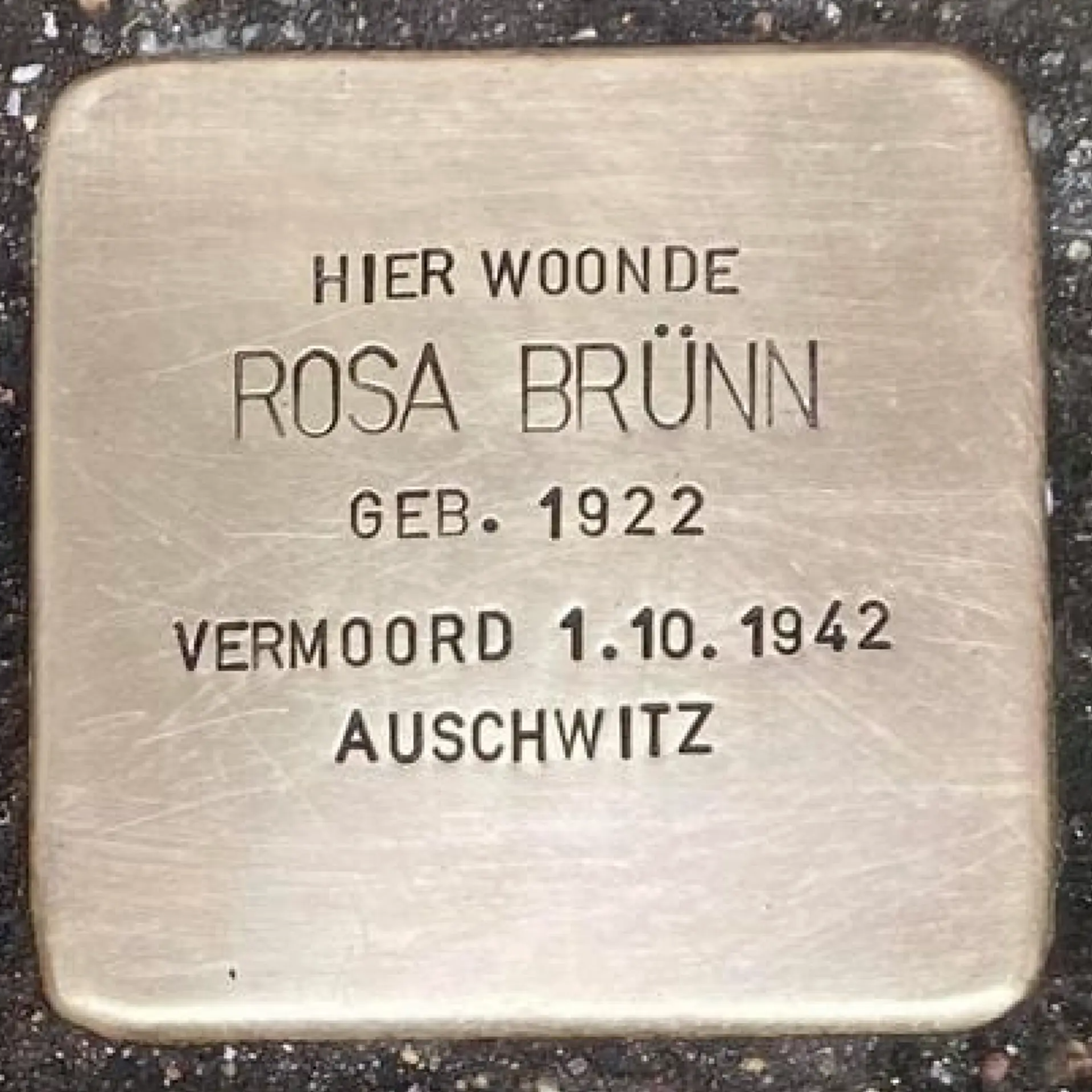 Struikelsteen voor Rosa Brünn