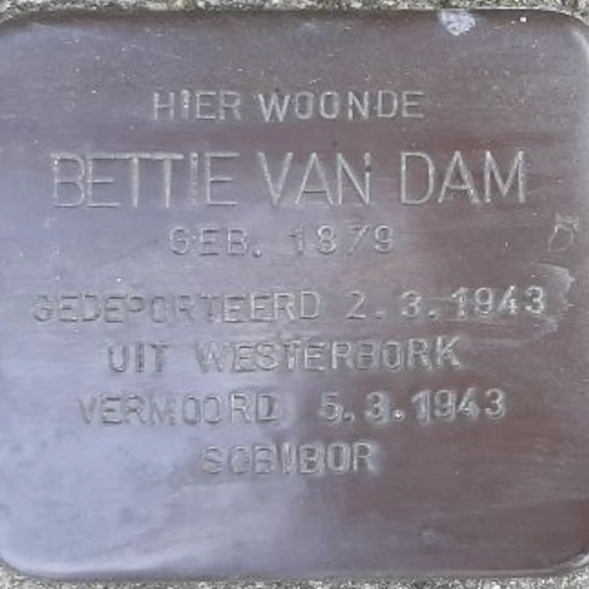 Struikelsteen voor Bettie van Dam