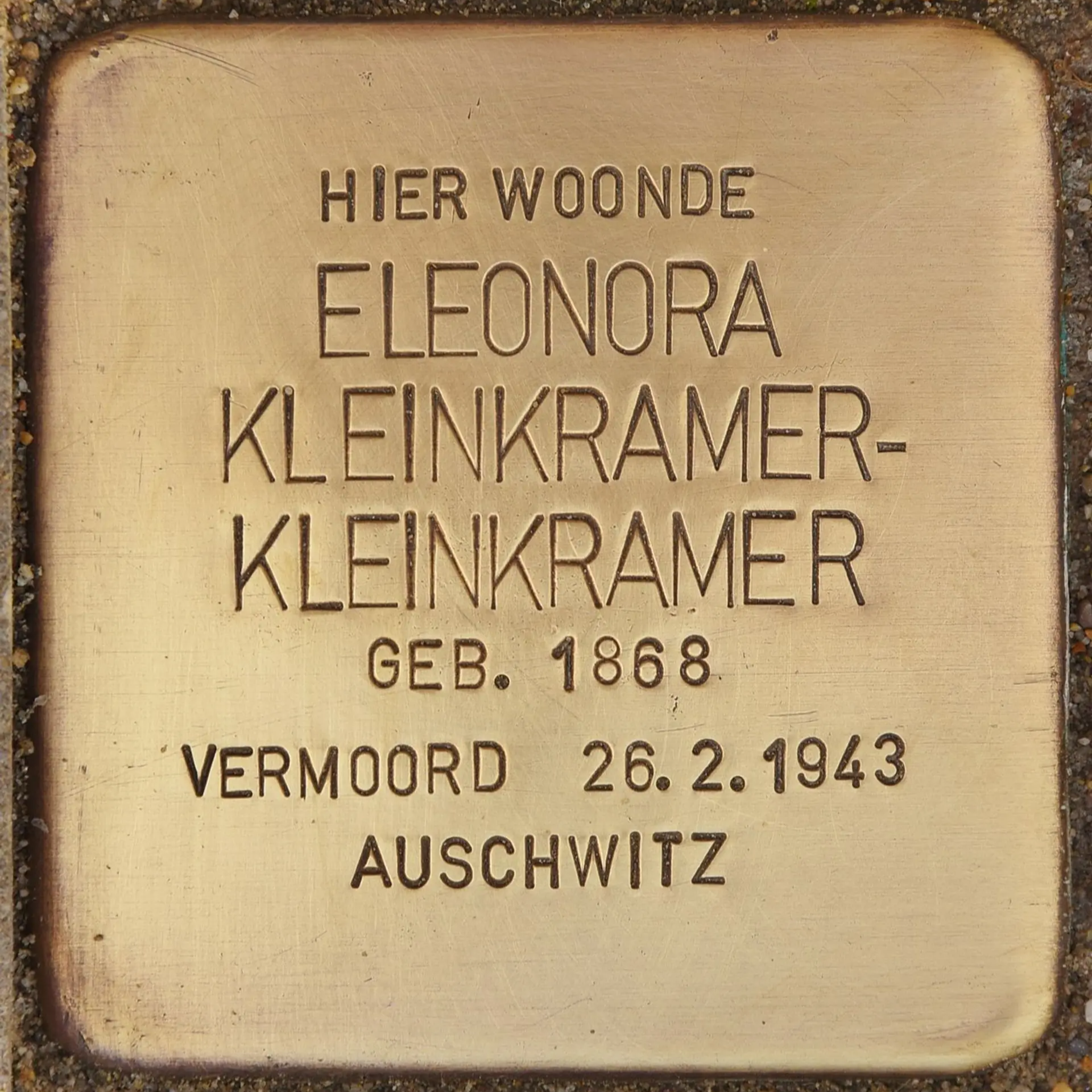 Struikelsteen voor Eleonora Kleinkramer-Kleinkramer