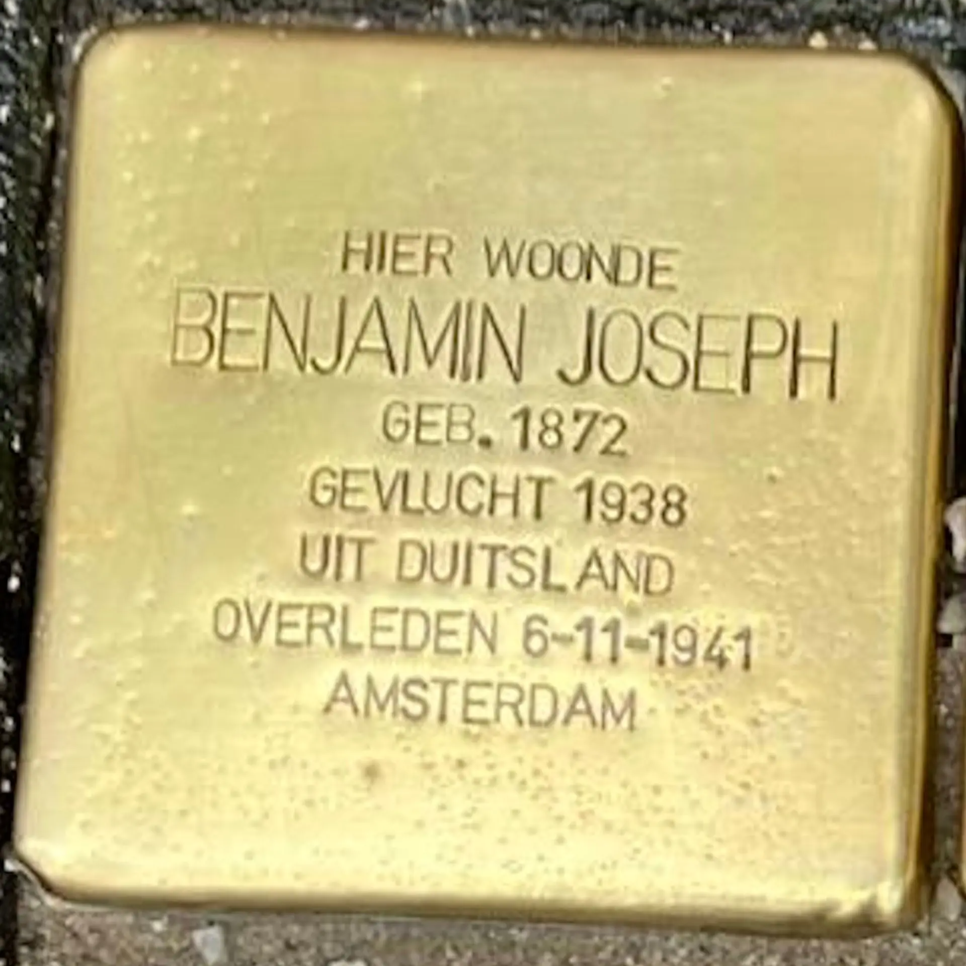 Struikelsteen voor Benjamin Joseph