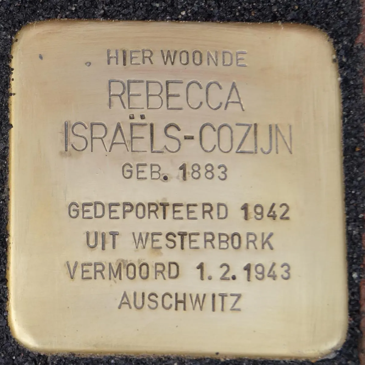 Struikelsteen voor Rebekka Israëls-Cozijn