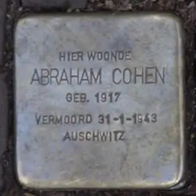 Struikelsteen voor Abraham Cohen