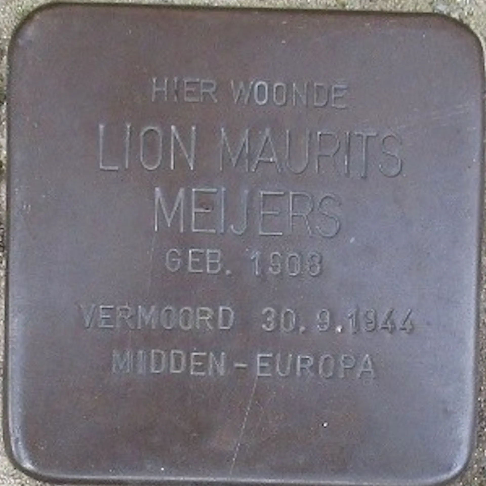 Struikelsteen voor Lion Maurits Meijers