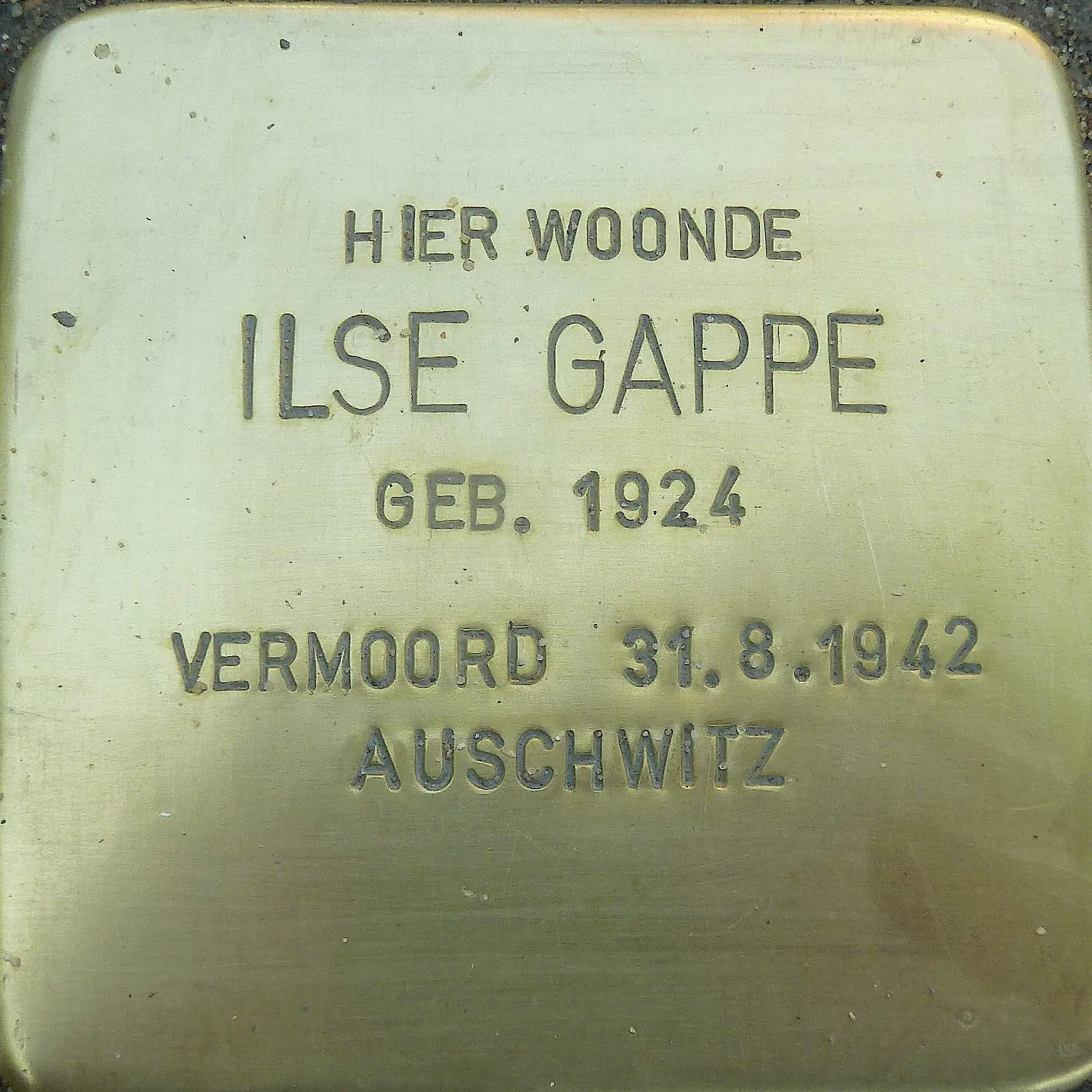 Struikelsteen voor Ilse Gappe