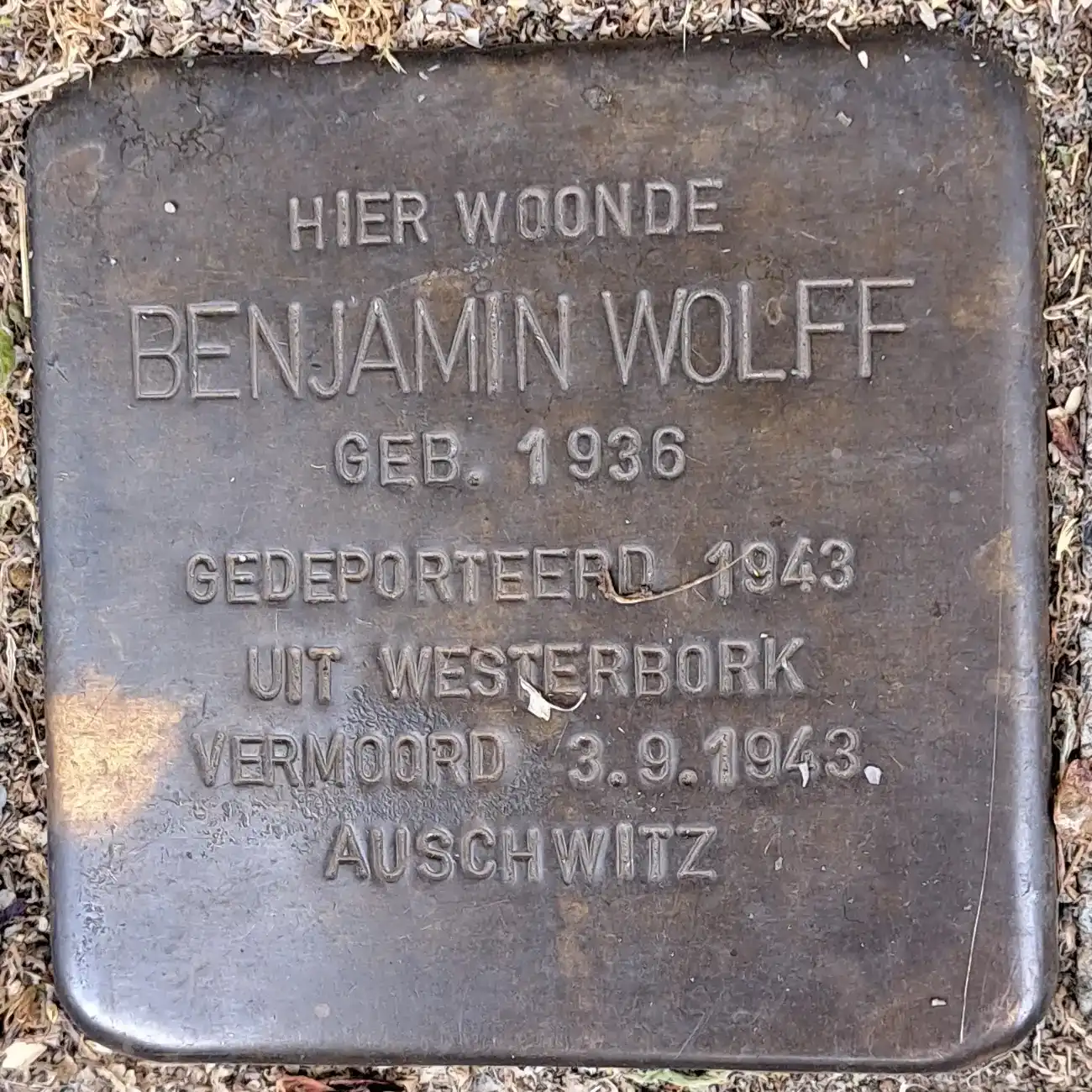 Struikelsteen voor Benjamin Wolff
