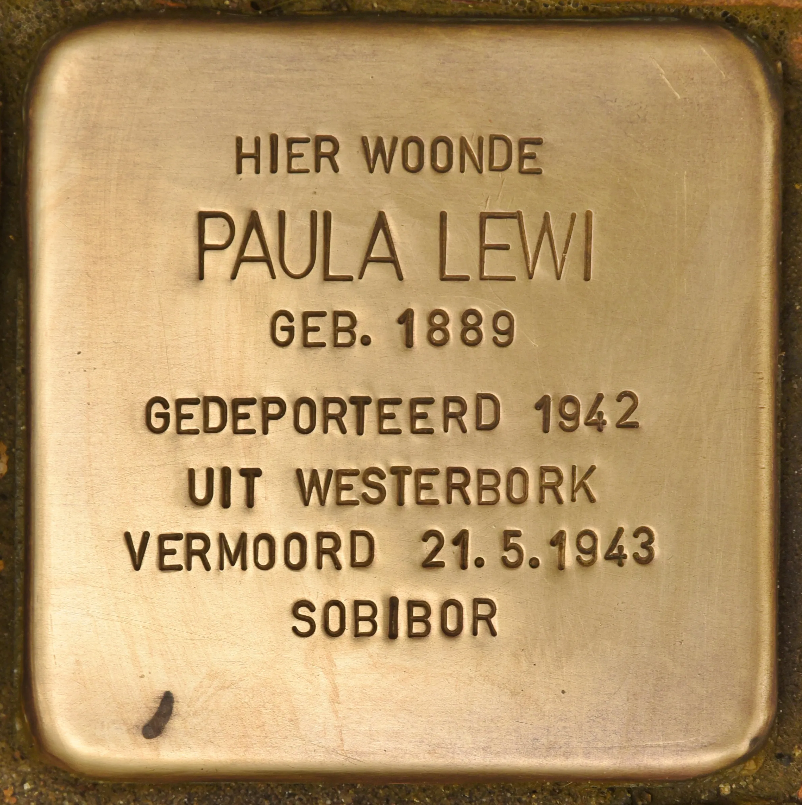 Struikelsteen voor Paula Lewi