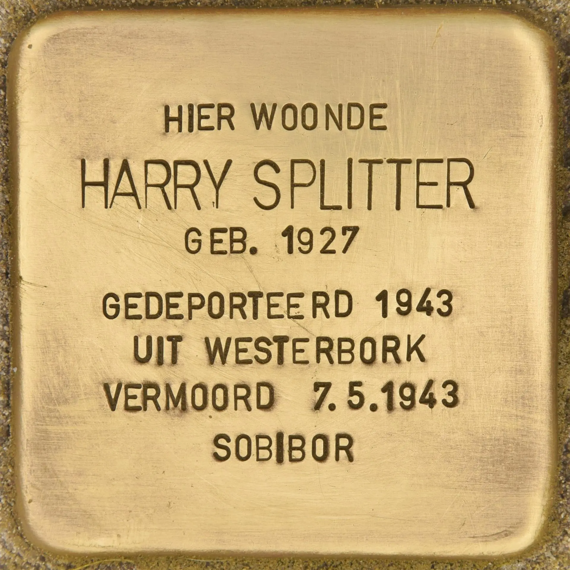 Struikelsteen voor Harry Splitter