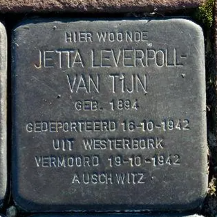 Struikelsteen voor Jetta Leverpoll-van Tijn