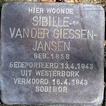 Struikelsteen voor Sibilla van der Giessen-Jansen