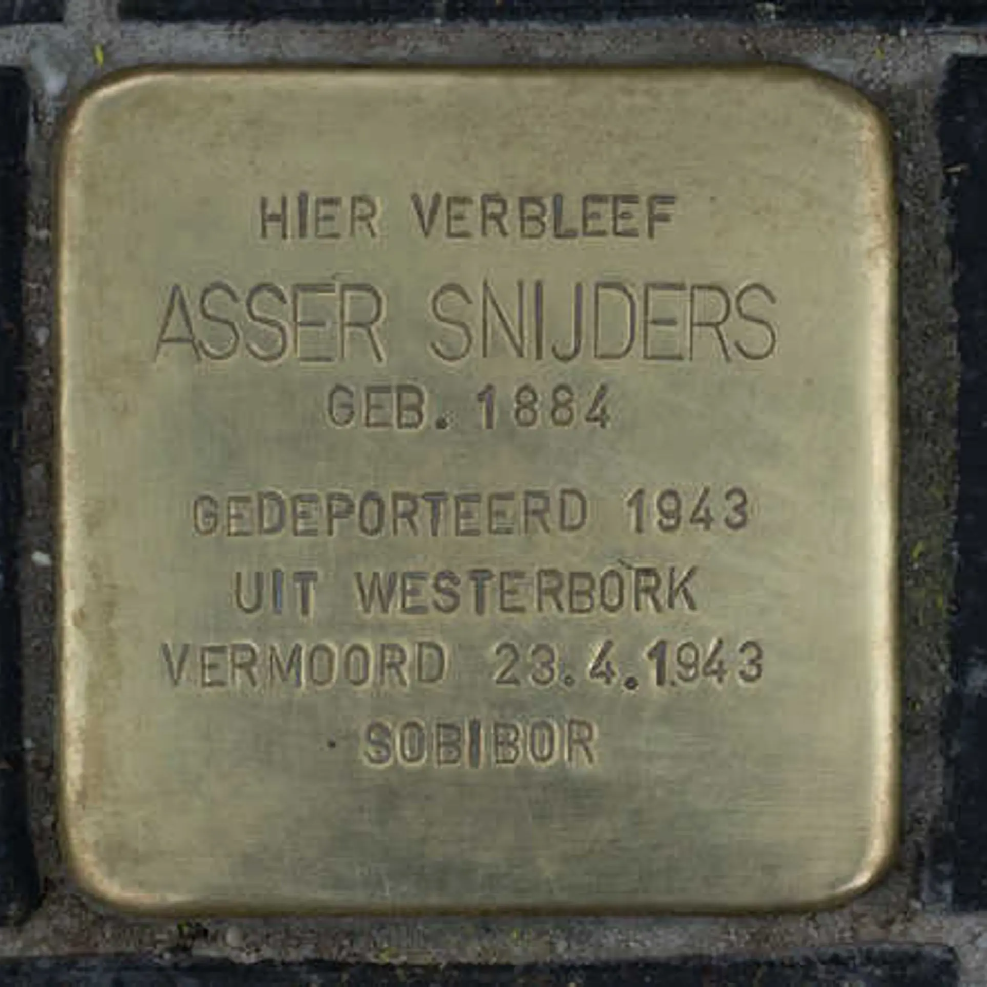 Struikelsteen voor Asser Snijders