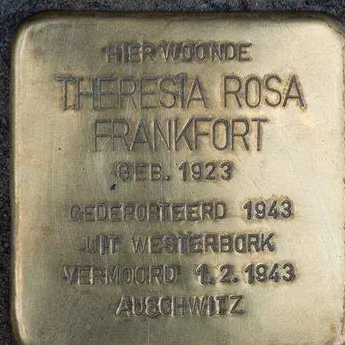 Struikelsteen voor Theresia Rosa Frankfort