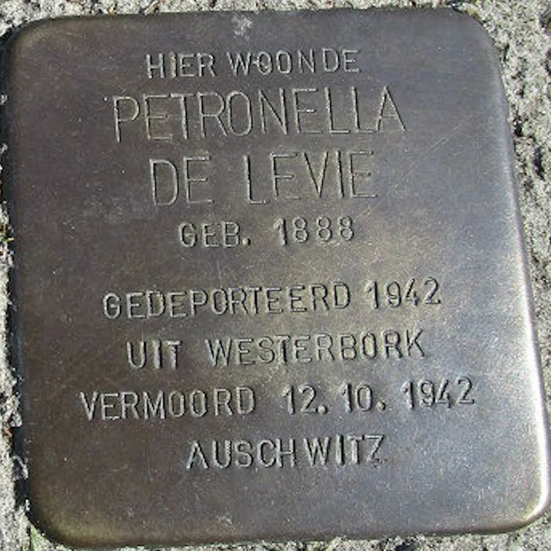 Struikelsteen voor Petronella de Levie