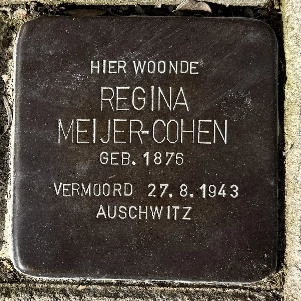 Struikelsteen voor Regina Meijer-Cohen