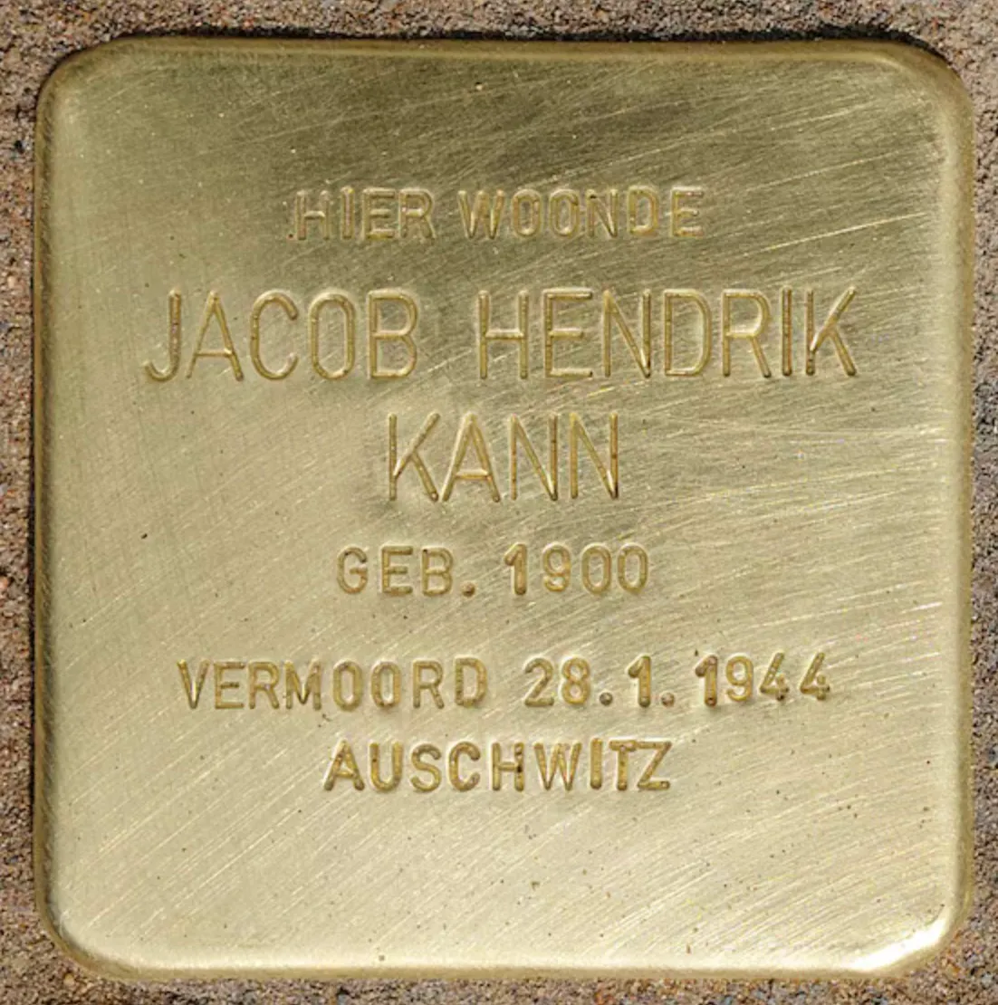Struikelsteen voor Jacob Hendrik Kann