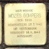 Struikelsteen voor Mozes Gompers