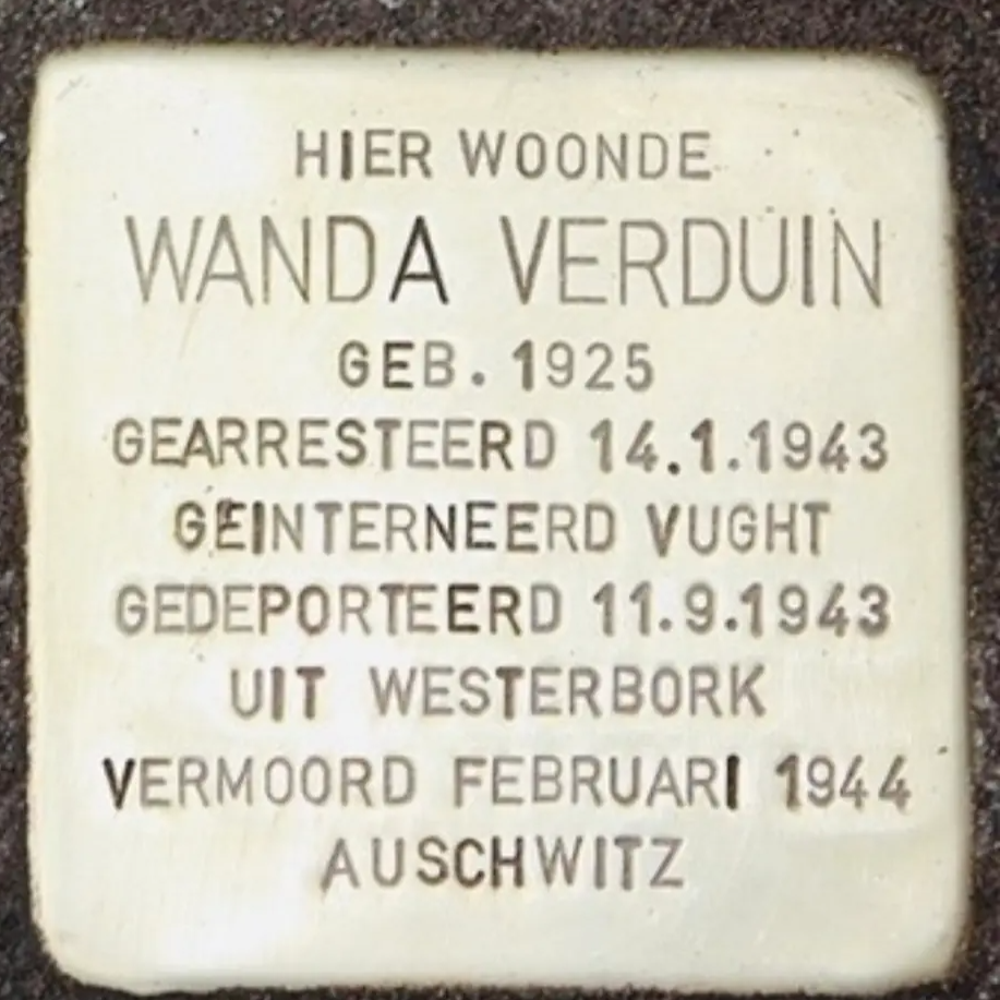 Struikelsteen voor Wanda Verduin