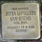 Struikelsteen voor Jetta Johanna Lipschits-van Geens