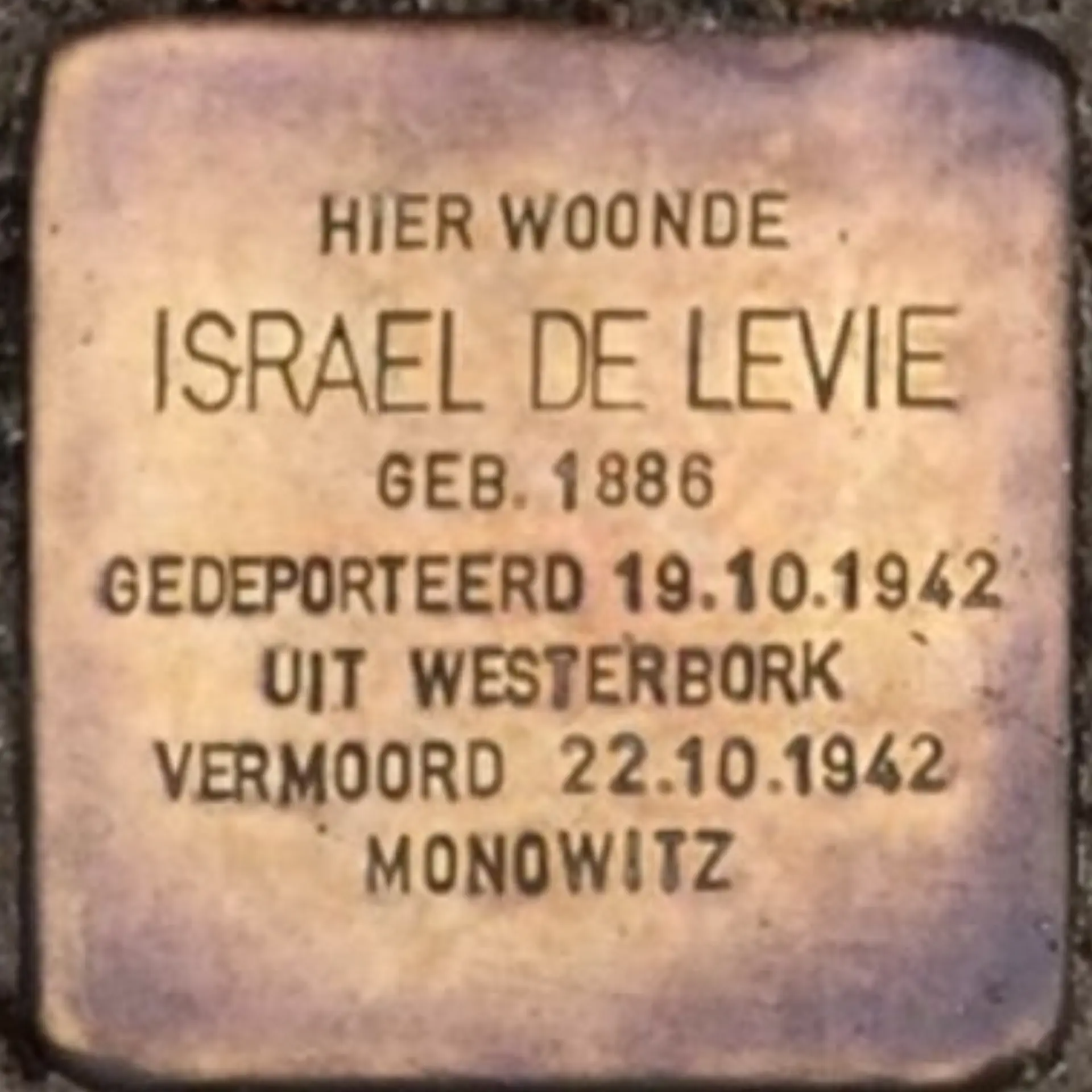 Struikelsteen voor Israel de Levie