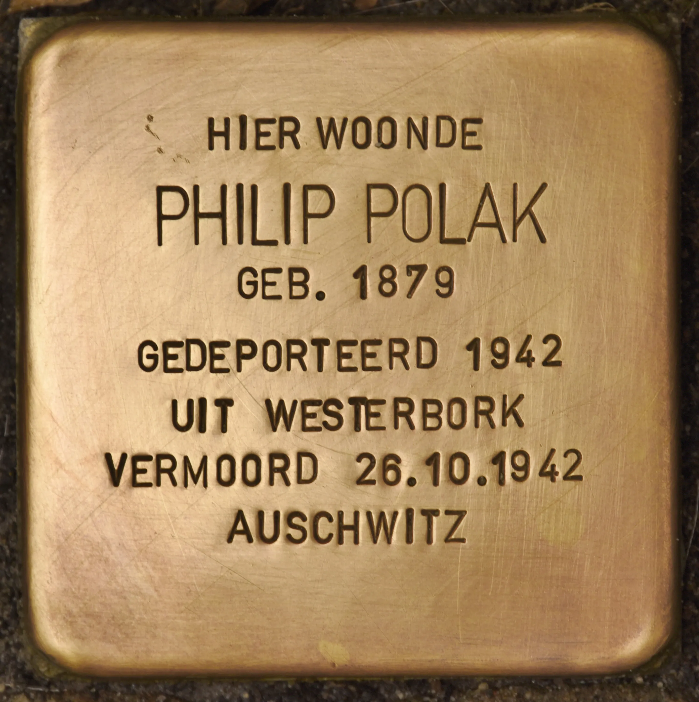 Struikelsteen voor Philip Polak