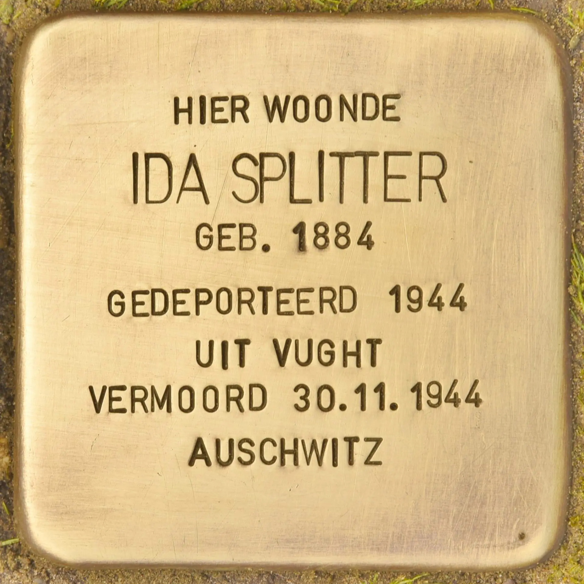 Struikelsteen voor Ida Splitter-Splitter
