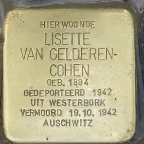 Struikelsteen voor Lisette van Gelderen-Cohen
