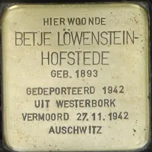 Struikelsteen voor Betje Löwenstein-Hofstede