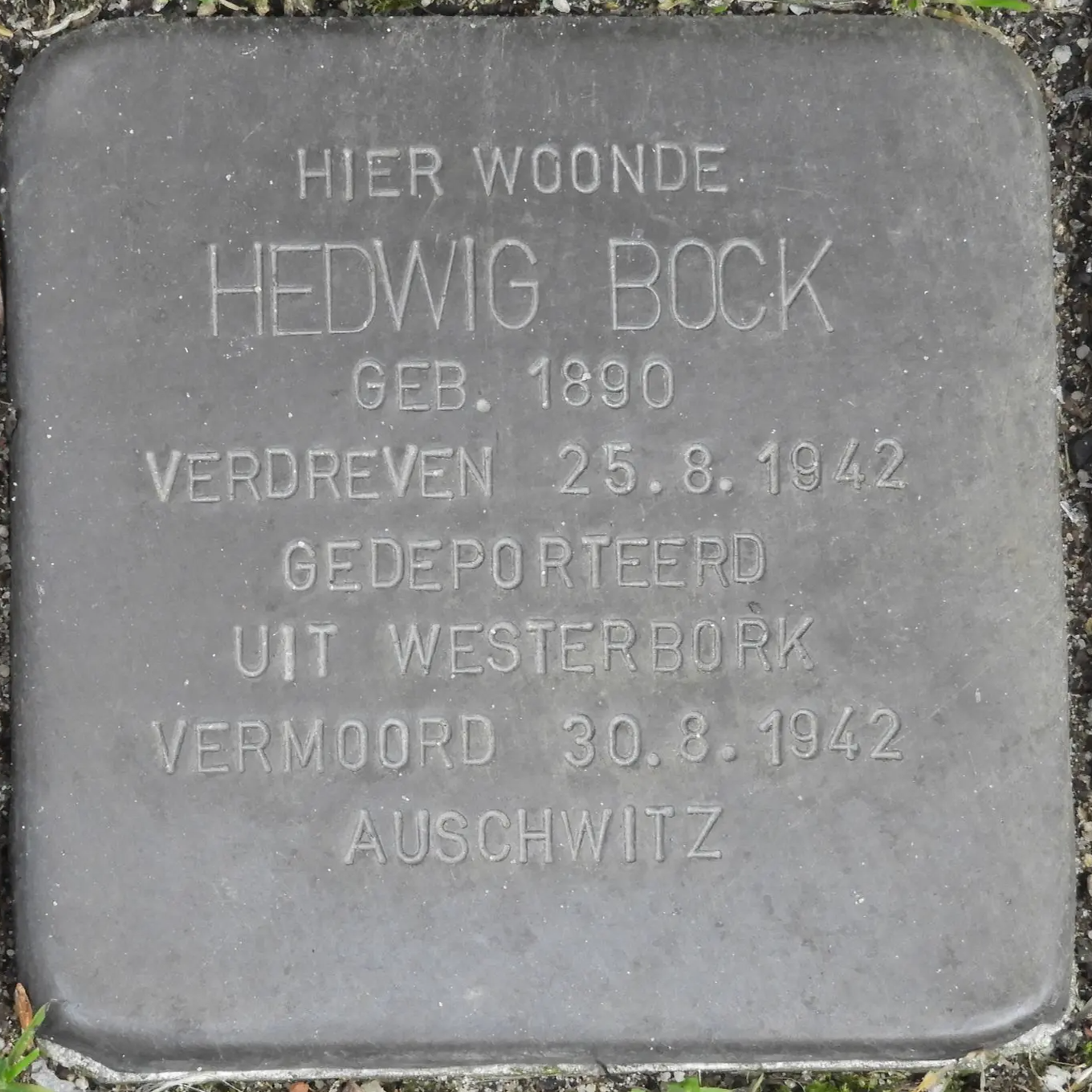 Struikelsteen voor Hedwig Bock