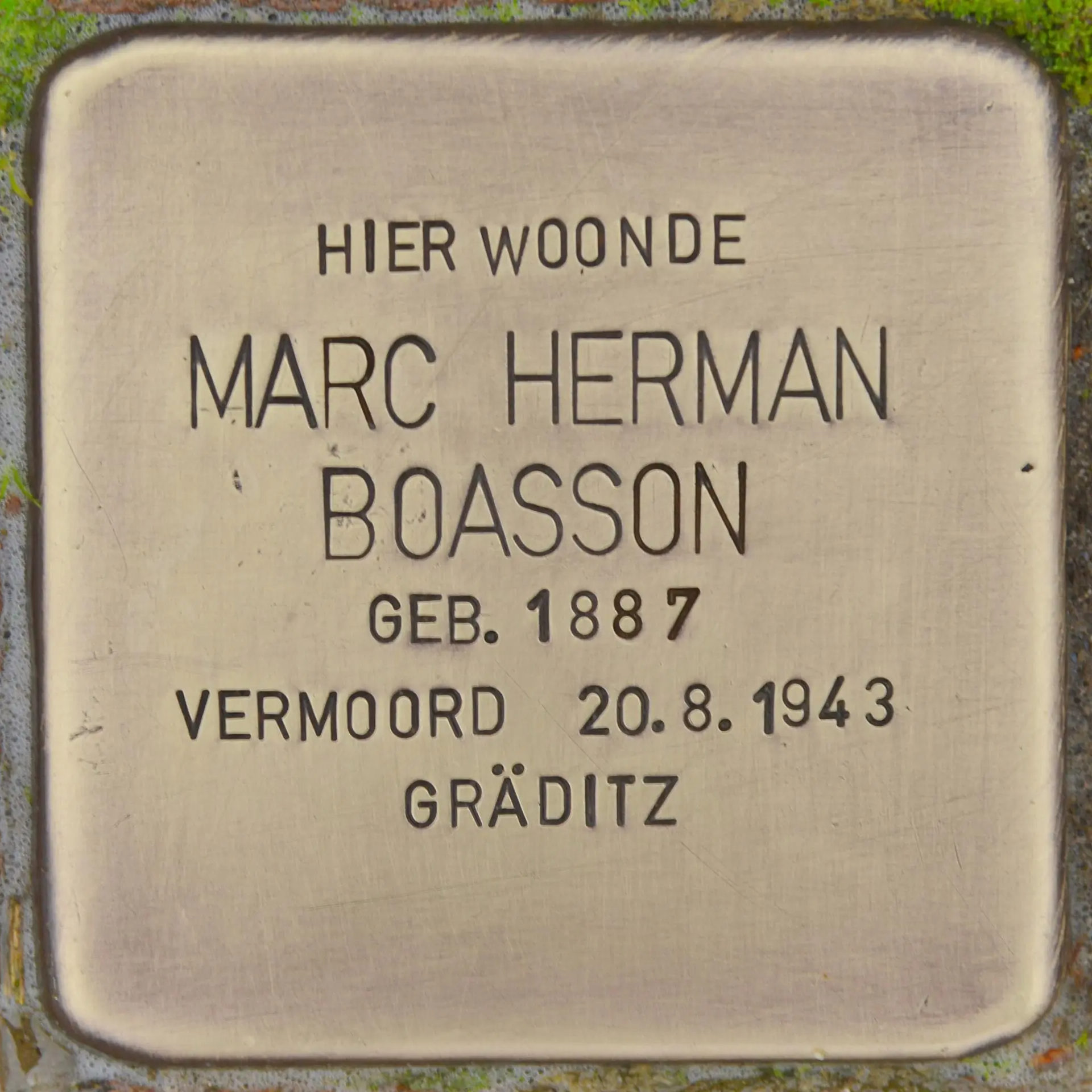 Struikelsteen voor Marc Herman Boasson