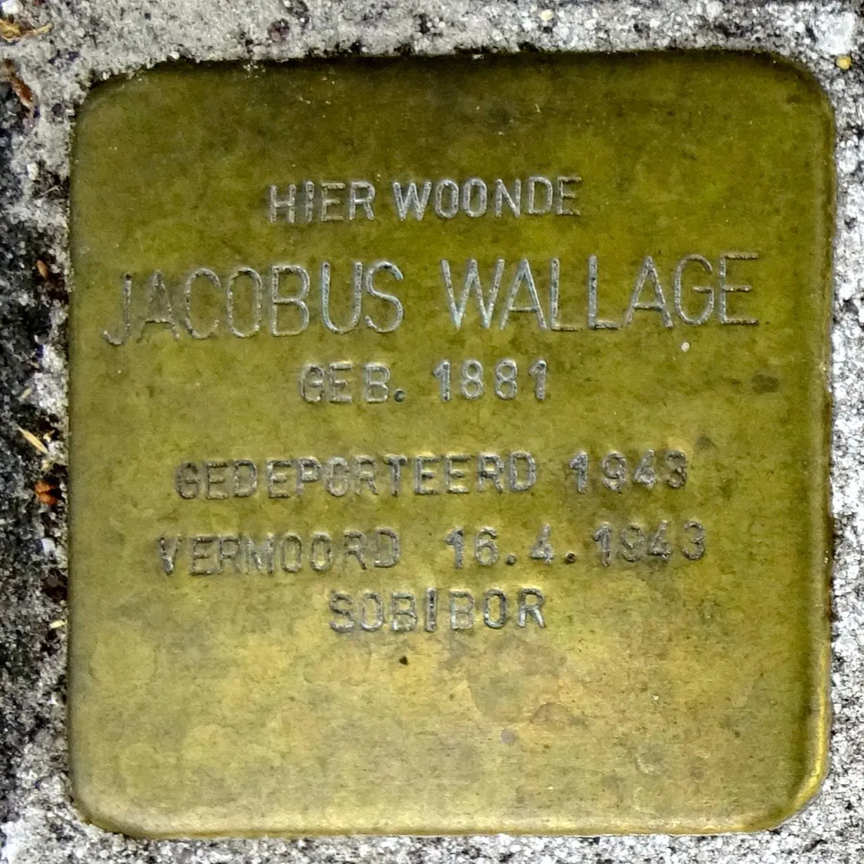 Struikelsteen voor Jacobus Wallage