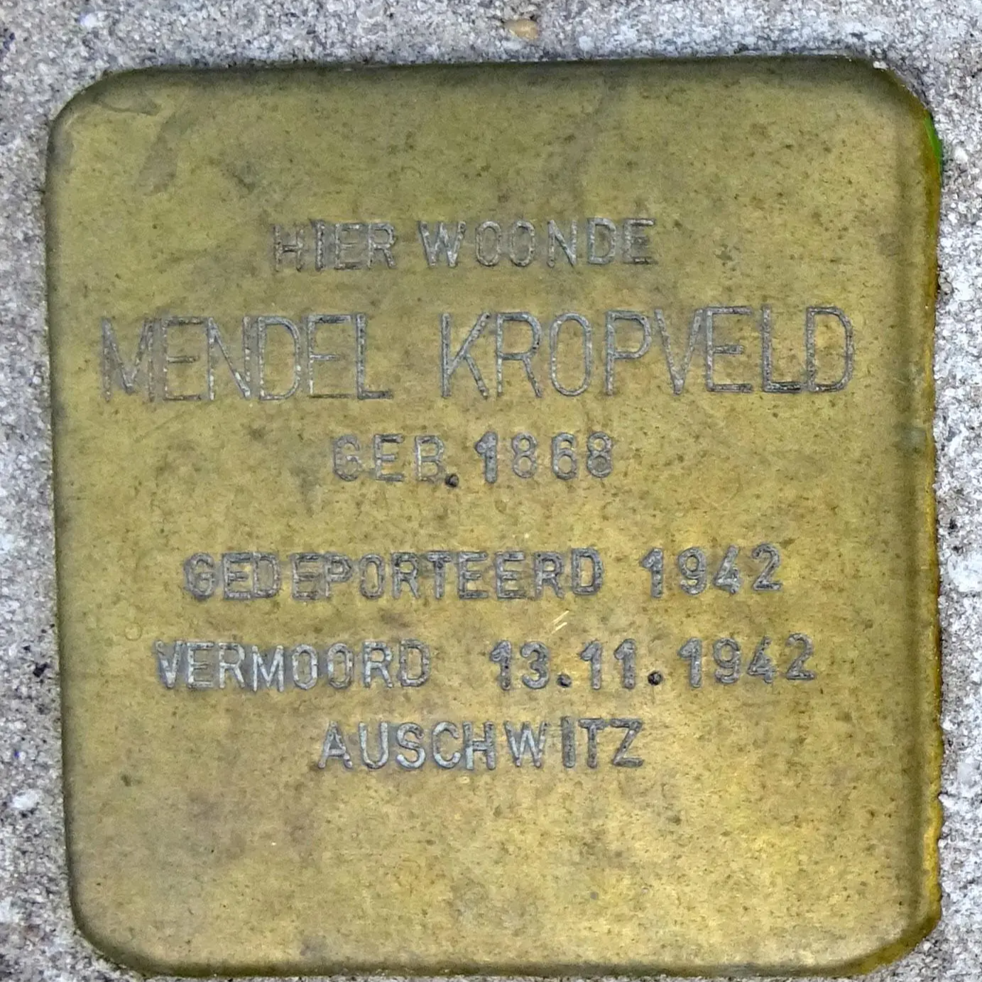 Struikelsteen voor Mendel Kropveld