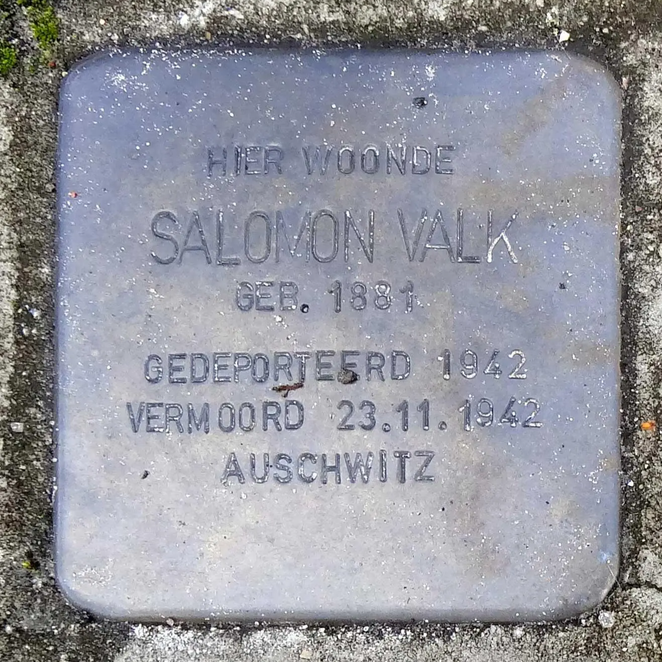 Struikelsteen voor Salomon Valk