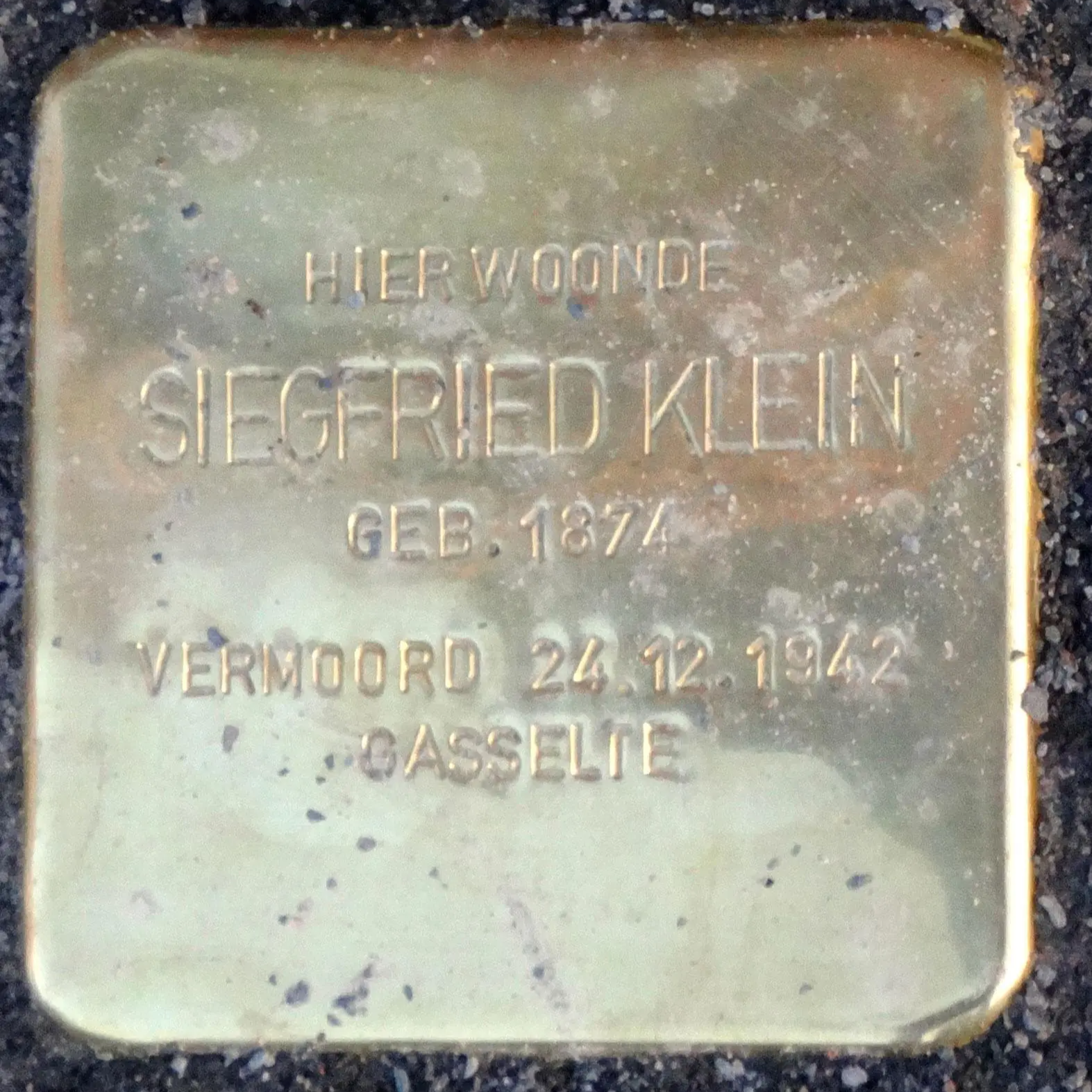 Struikelsteen voor Siegfried Klein