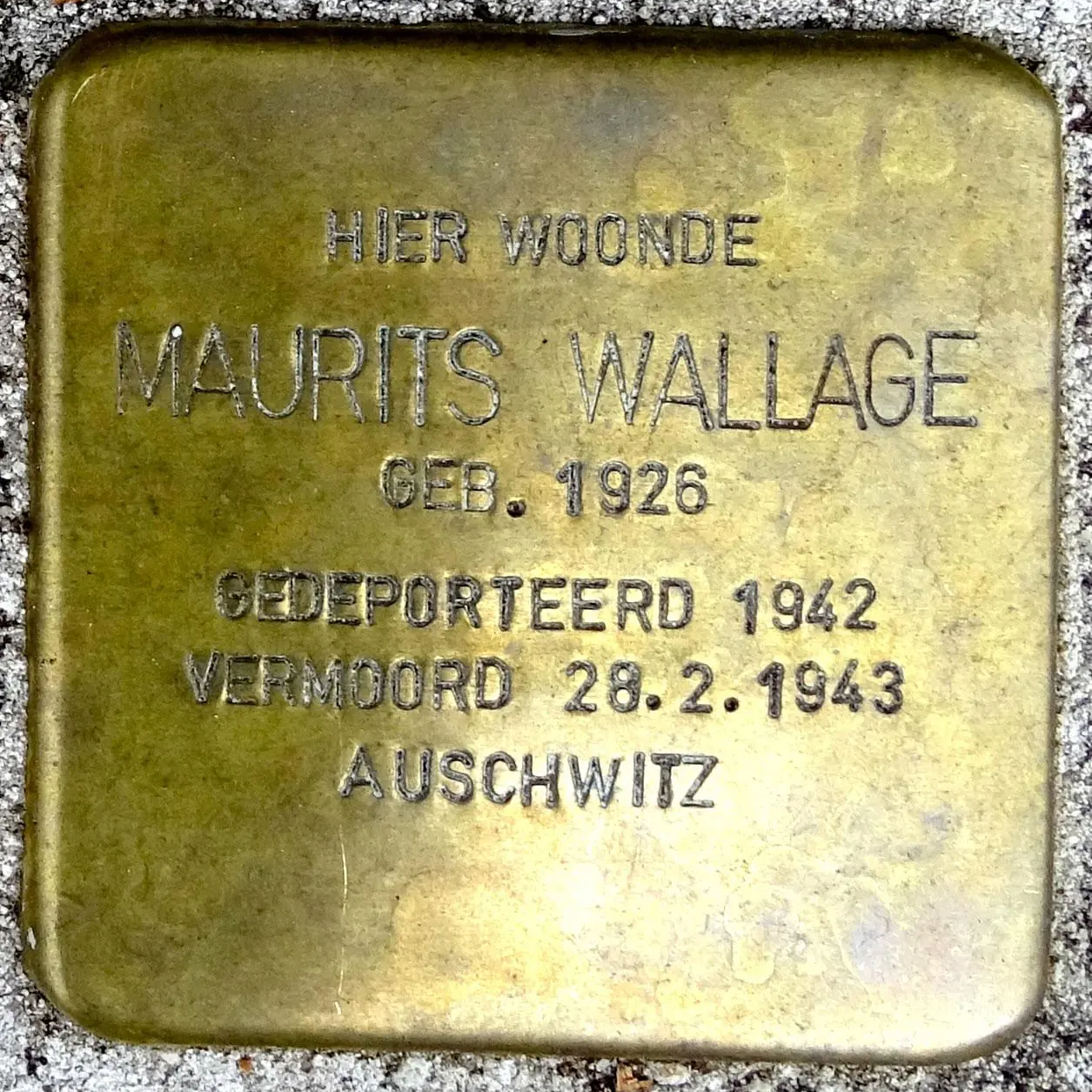 Struikelsteen voor Maurits Wallage