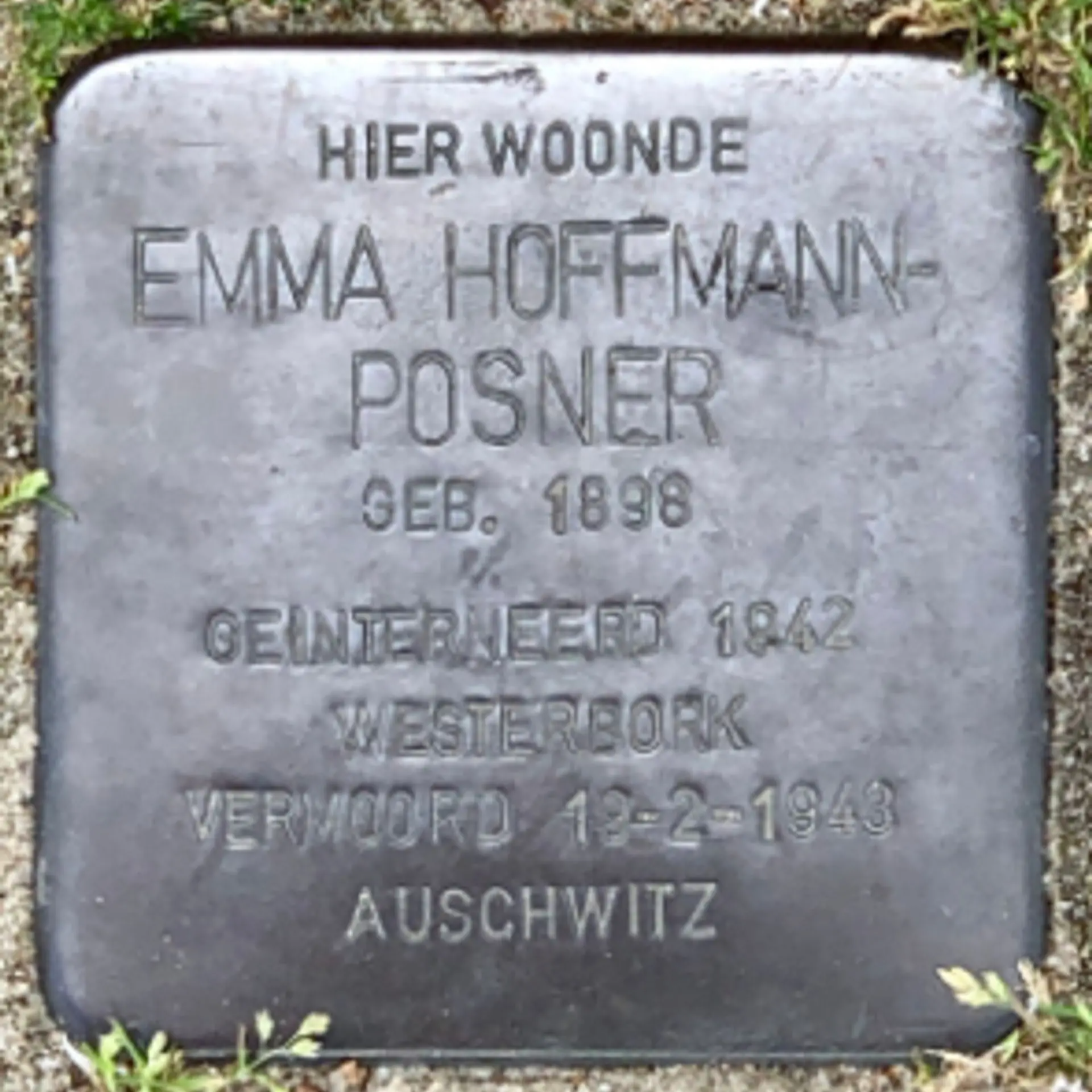 Struikelsteen voor Emma Hoffmann-Posner