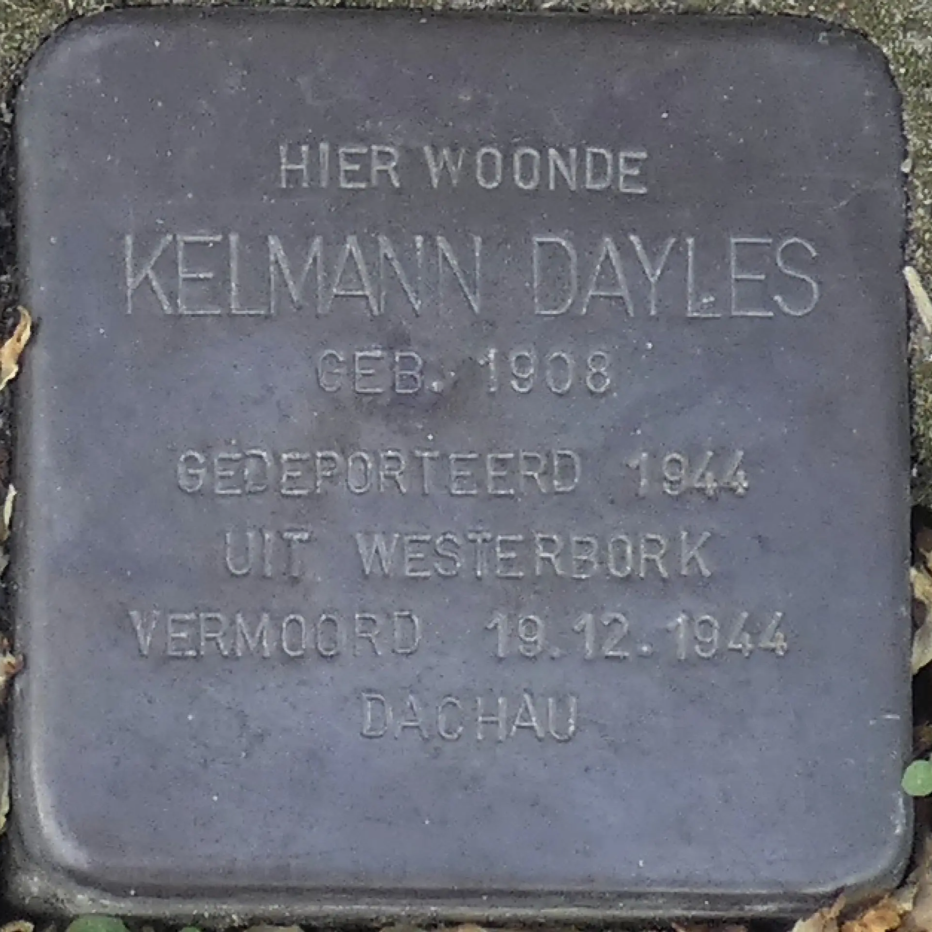Struikelsteen voor Kelmann Dayles